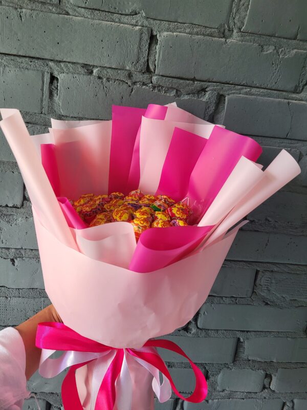 Солодкий букет з цукерками Chupa Chups, кількість цукерок 35 шт