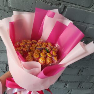 Солодкий букет з цукерками Chupa Chups, кількість цукерок 35 шт