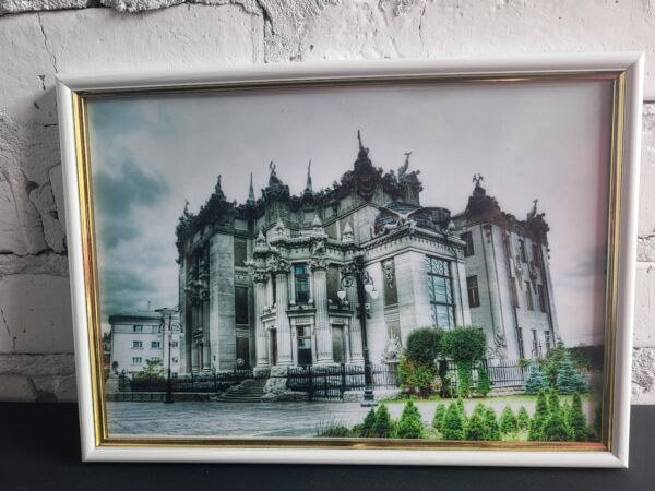 Настінна картина (фото) в рамці з фотографією памятки Києва (Будинок Городецького).