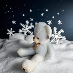 ведмедик топтижка, колір білий