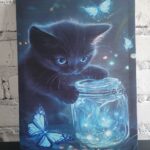 картина "кошеня та метелики"