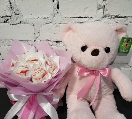 солодкий букет з цукерками Рафаелло (15 шт)