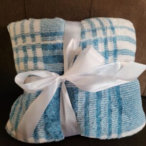 плед велюр в клітинку