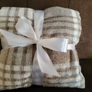 плед велюр в клітинку