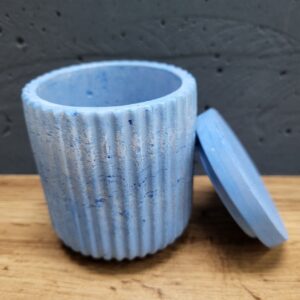 горщик з бетону - маленький (прямі полоси). колір синій