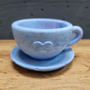 підсвічник у формі чашки з бетону. колір синій