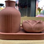 набір з бетону (підсвічник, ваза та підставка)