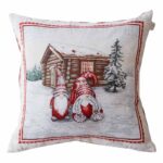 Гобеленова подушка новорiчна Snowfall Парочка гномів 45Х45СМ