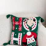 В'язана новорічна подушка Ho-Ho-Ho 45Х45СМ