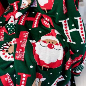 Новорічний плед в'язаний «Ho-Ho-Ho" 130Х170СМ