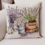 Декоративна подушка Ромашки у відерці 45Х45СМ