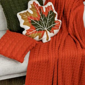 набір плед Happy Fall Kosa Помаранчевий та подушка-лист