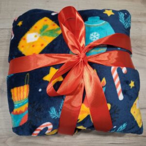 плед новорічний синій розмір 180х200см