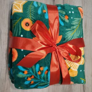 плед новорічний зелений з печивом 150х200см