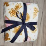 плед новорічний білий з печивом 180х200см