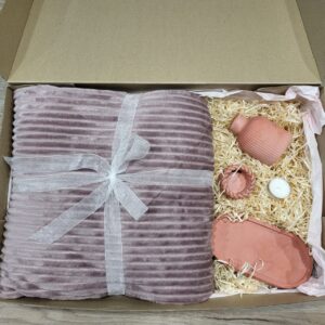 подарунковий набір: плед шарпей фіолетовий та набір з бетону