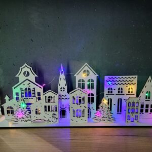 Віконна інсталяція Будинки і ялинки