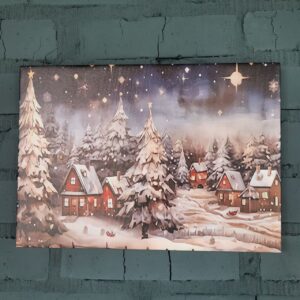 Картина холст казкова зима. Розміри 25х35см