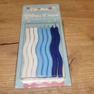 Свічки на торт виті 8 шт (блакитні і лавандові)