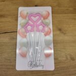 Свічки на торт Зірки та серце (рожеві і сині)