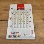 Свічки на торт Білі в золоту зірочку