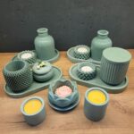 набір виробів з бетону зелений