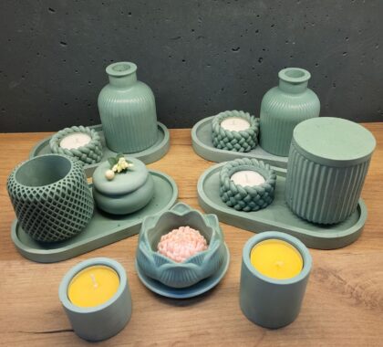 набір виробів з бетону зелений