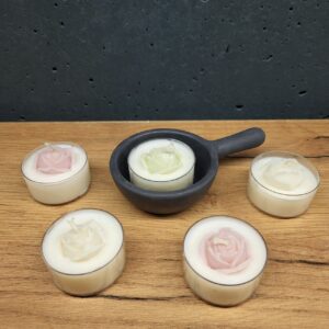 набір свічок - троянд та підсвічник - сковорідка