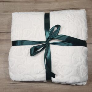 Плед білий в сердечко 180х220см