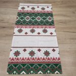 Рушник лляний з орнаментом (зелений) 35х70см