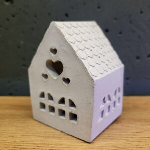 Будиночки з бетону маленькі з Led підсвіткою - колір білий