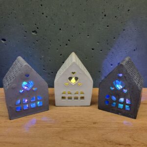 Будиночки з бетону маленькі з Led підсвіткою