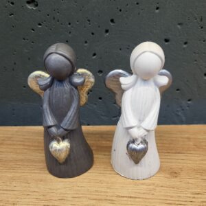 Ангел з бетону (сірий, білий). Розмір: 9х4.5 см