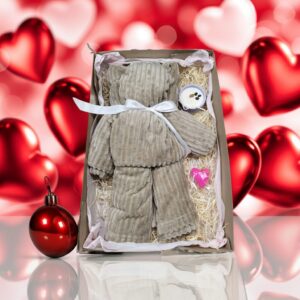 подарунковий набір: набір плед ведмедик та брелок та свічка