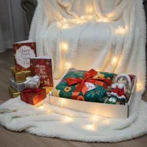 подарунковий набір: плед та лялька іграшка