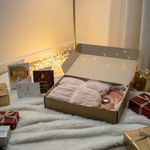 подарунковий набір: плед шарпей персиковий та набір з бетону