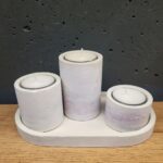 набір виробів з бетону білий - підсвічники
