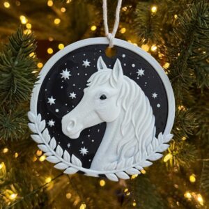 Іграшка на ялинку Білий кінь