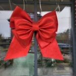 Бант на двері, фасад, для декору, на машину, колір червоний