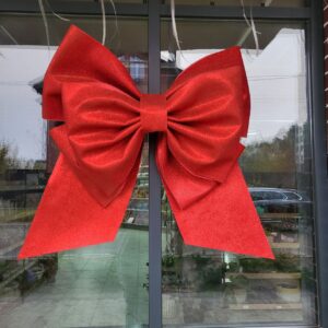 Бант на двері, фасад, для декору, на машину, колір червоний