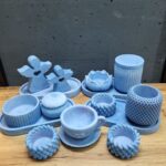 набір виробів з бетону синього кольору 16 предметів