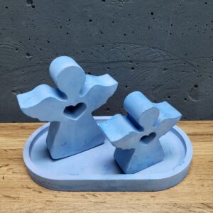 набір виробів з бетону синій, ангели на підставці