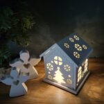 Будиночок з бетону білий з Led підсвіткою