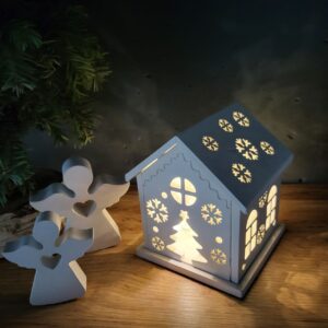 Будиночок з бетону білий з Led підсвіткою