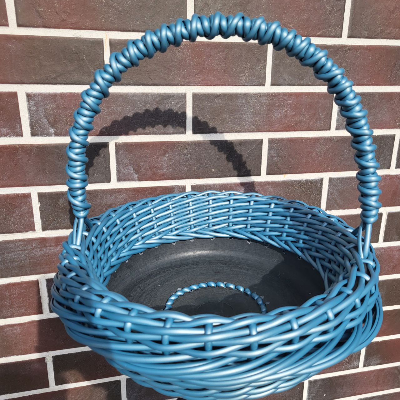 Кошик з ротангу сірий металік