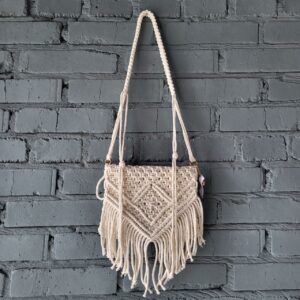 Сумочка макраме розмір 24х30см (кремова)