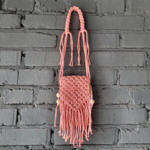 Сумочка макраме розмір 12х26см (рожева)