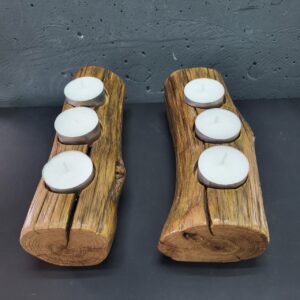 Підсвічник з дерева на 3 чайні свічки