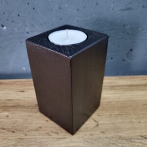 Дерев'яний підсвічник зі свічкою (чорний)