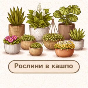 рослини в кашпо